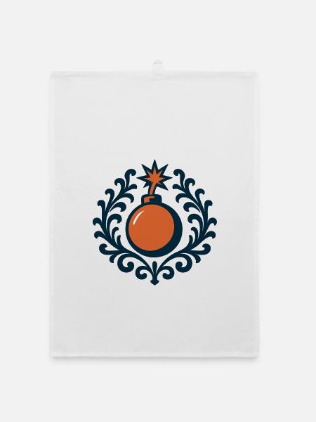 Kreisrahmen Monogramm Icon. Monogramm & Initialen. - Organic Geschirrtuch - Weiß - Vorne