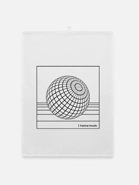 Geometrischer Trance-Drahtgitterglobus - Organic Geschirrtuch - Weiß - Vorne