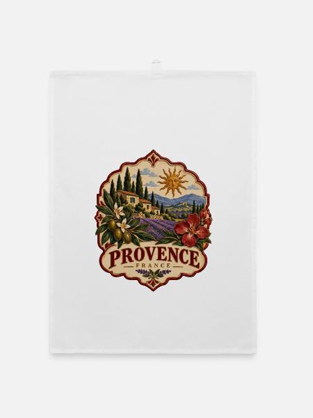 Provence France Vintage - Organic Geschirrtuch - Weiß - Vorne