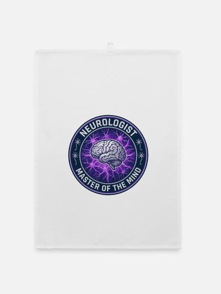 Neurologe Master Of The Mind Gehirnabzeichen Geschenk - Organic Geschirrtuch - Weiß - Vorne