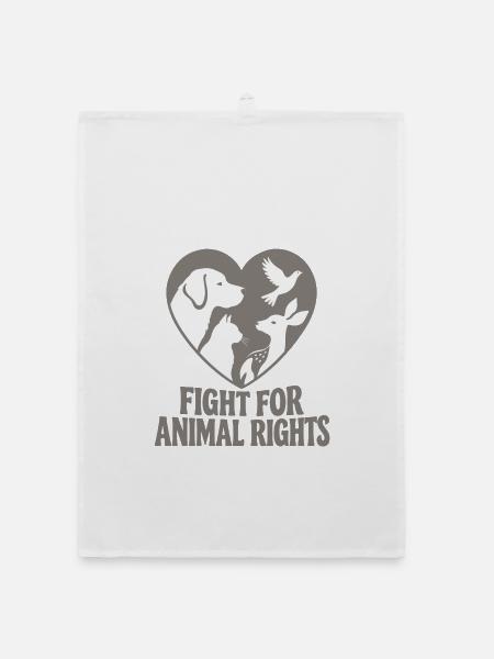 Fight For Animal Rights - Organic Geschirrtuch - Weiß - Vorne