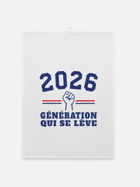 Aufstieg der Generation 2026 - Organic Geschirrtuch - Weiß - Vorne