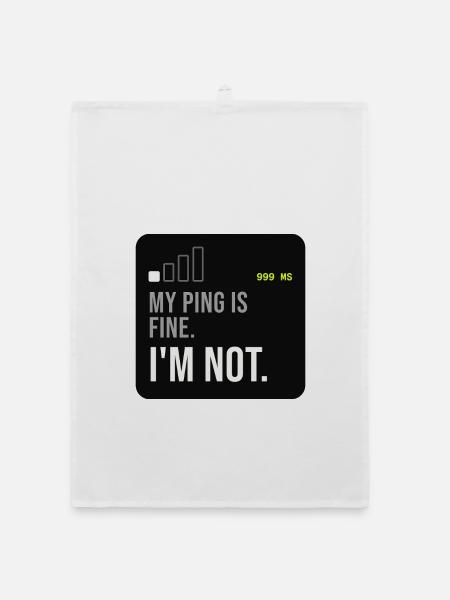 Ping Not Fine Tech-Meme - Organic Geschirrtuch - Weiß - Vorne