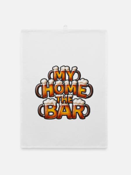 My Home The Bar -  Lustige Bier Bilder - Organic Geschirrtuch - Weiß - Vorne