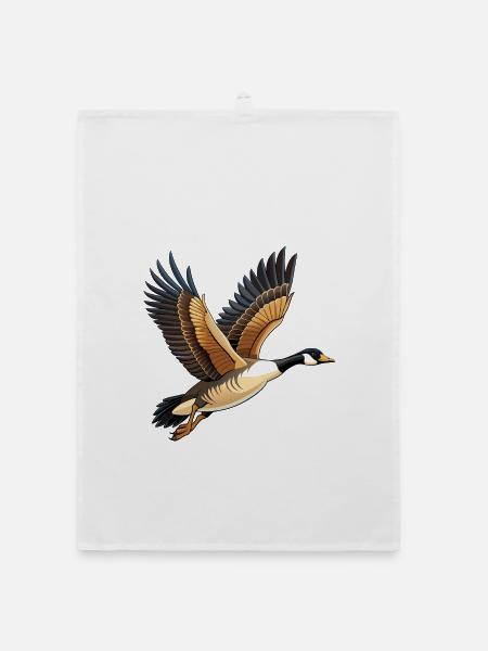 Fliegende Kanadische Gans - Organic Geschirrtuch - Weiß - Vorne