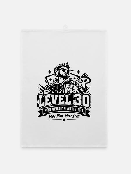 30. Geburtstag: Level 30 Gamer-Geschenk mit Humor! - Organic Geschirrtuch - Weiß - Vorne