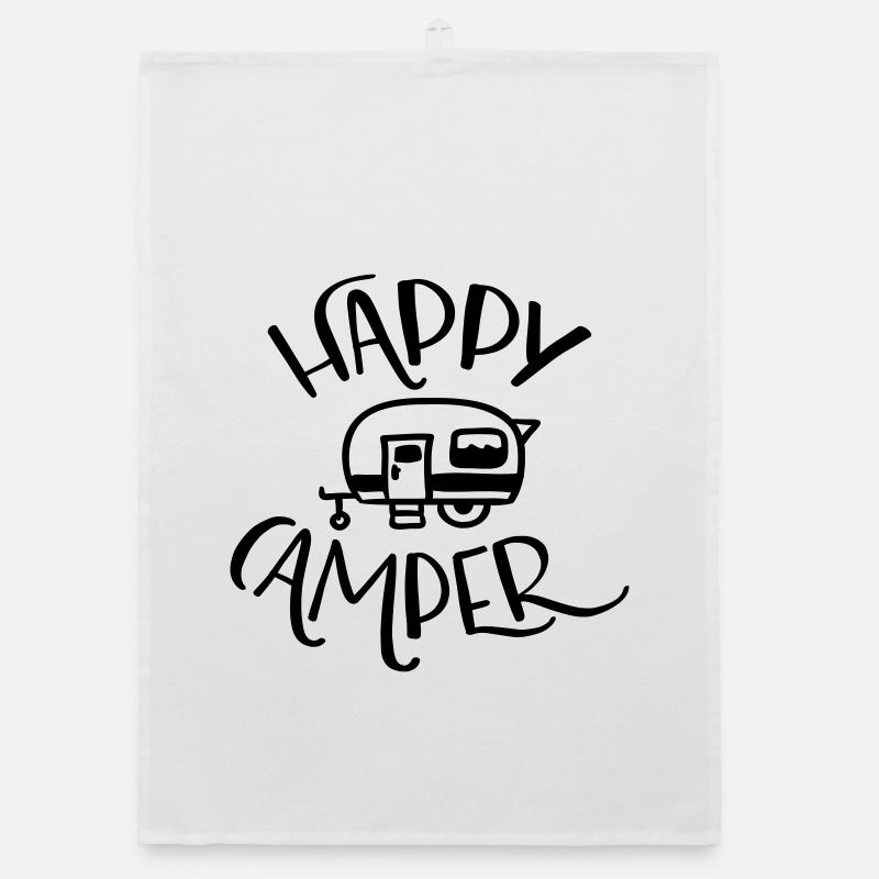 Happy Camper - Organic Geschirrtuch - Weiß