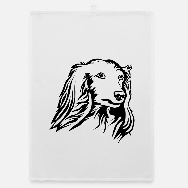 Dachshund head Organic dish towel