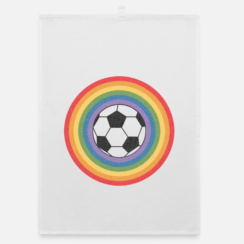 Soccer Rainbow World Cup Organic dish towel
