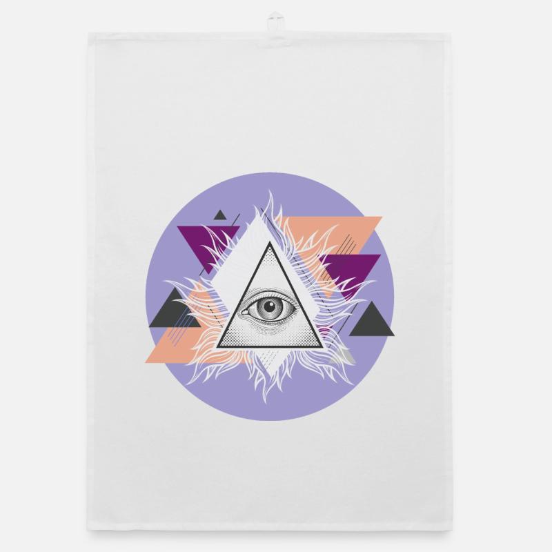 Geometric Triangular Eye with Auras Organic dish towel
