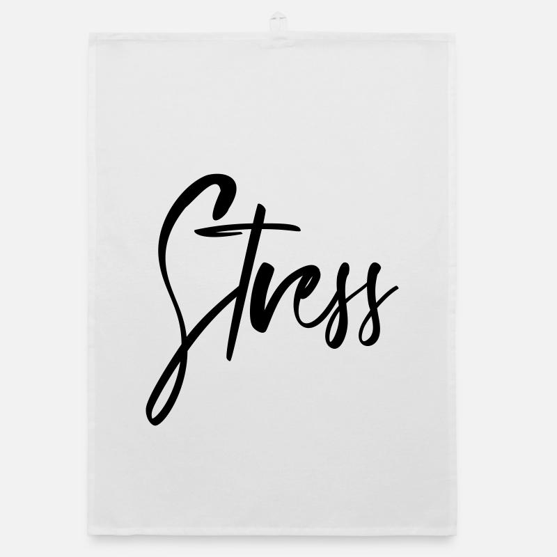 Stress Sprüche - KÖRPER EMOTION ACHTSAMKEIT Organic Geschirrtuch