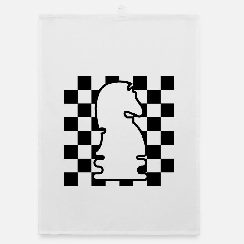 chess, horse, checkerboard, pattern, icon, graphic icon Organic dish towel