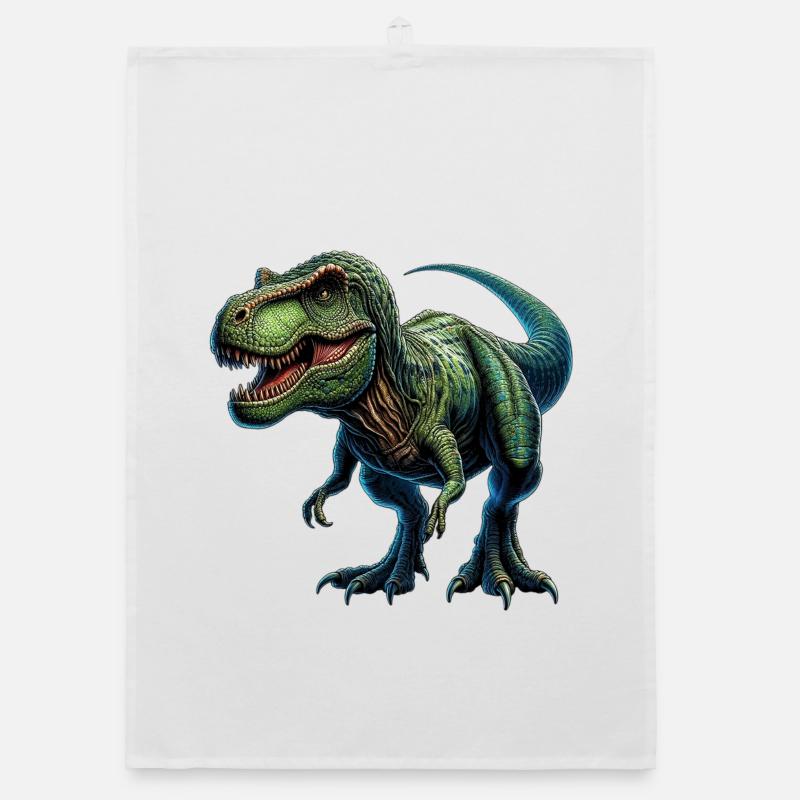 Dinosaurier - Organic Geschirrtuch - Weiß