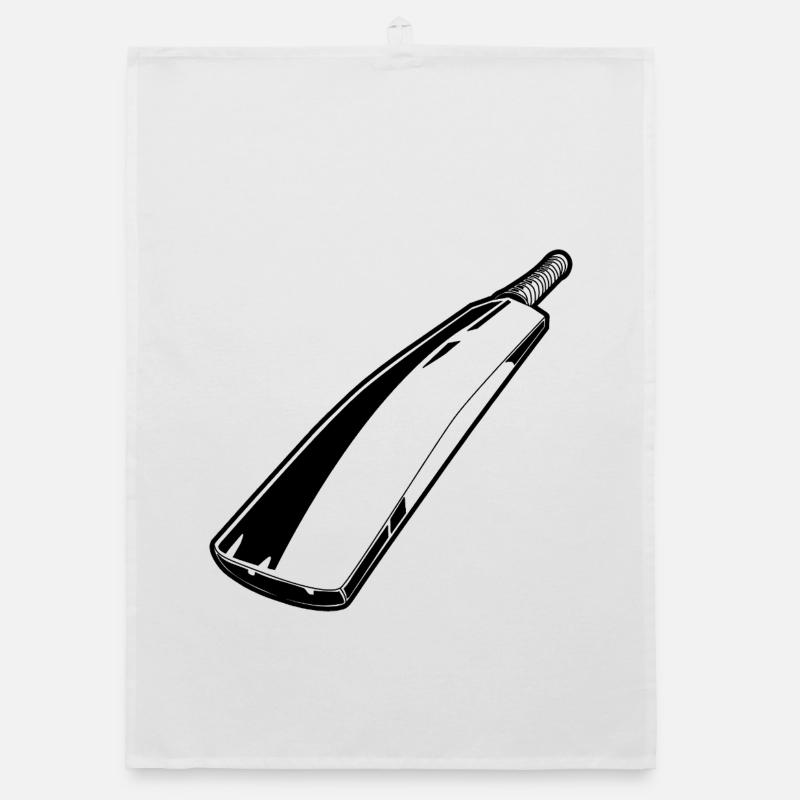 Cricket bat sketch Organic dish towel