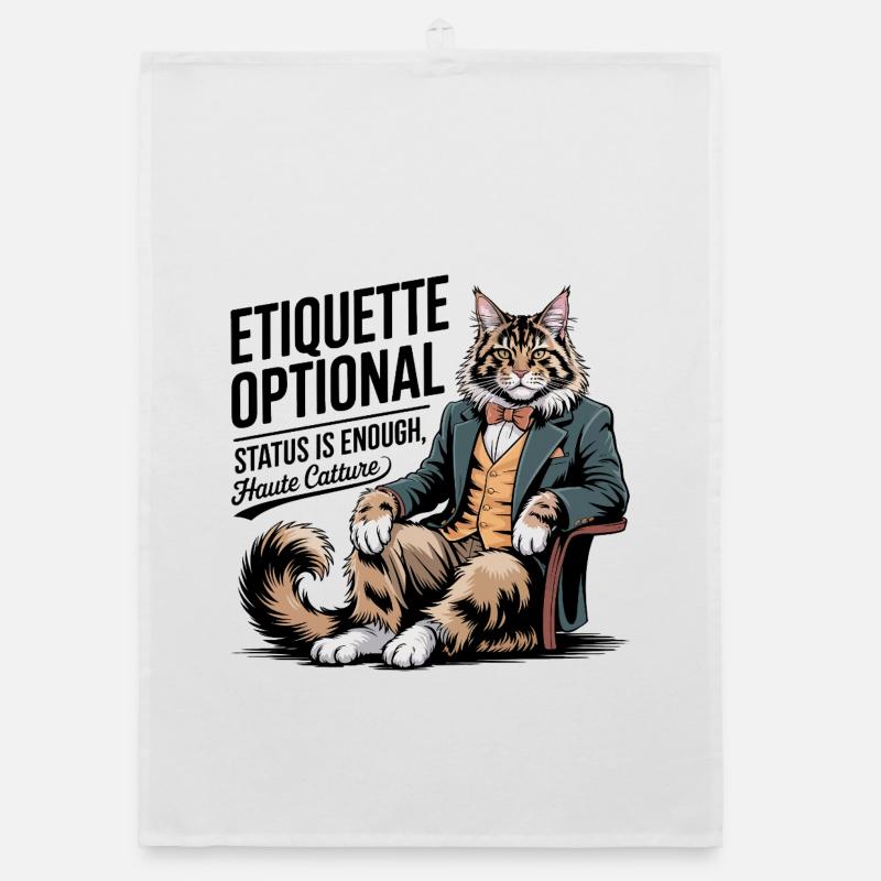 Étiquette optionnelle Chat chic Torchon bio