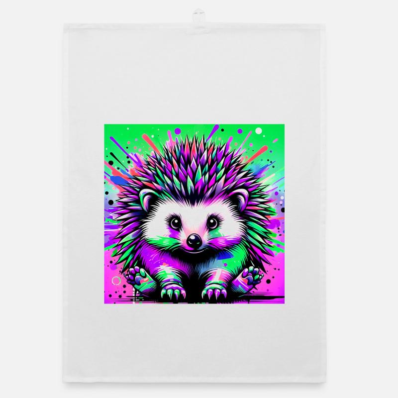 Igel - Organic Geschirrtuch - Weiß