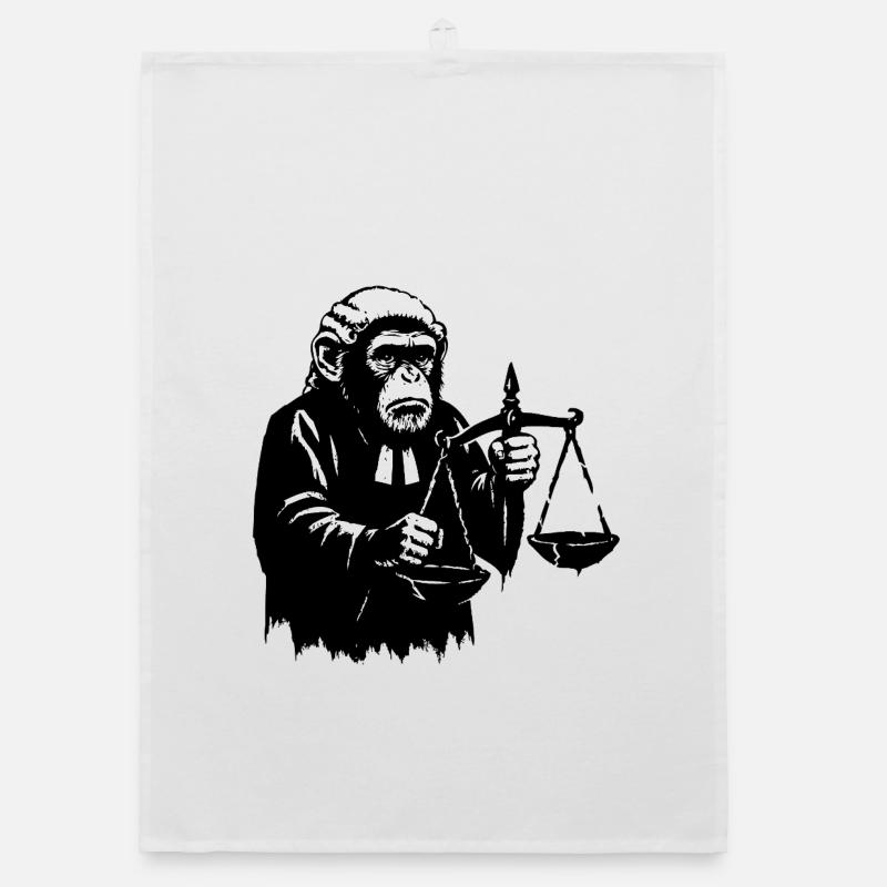 Monkey judge pulls scales down Organic dish towel