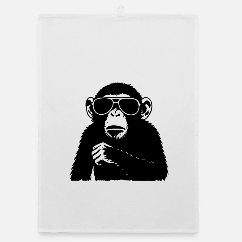Cool Affe mit Sonnenbrille Organic Geschirrtuch