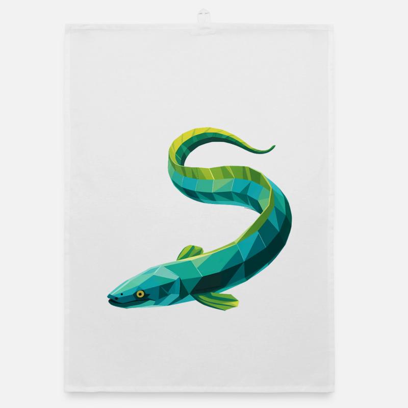 Eel - Cool Low Poly Logo Organic dish towel
