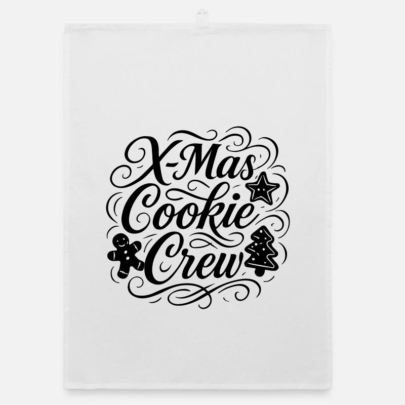 Équipe de Noël de cuisson des biscuits Torchon bio