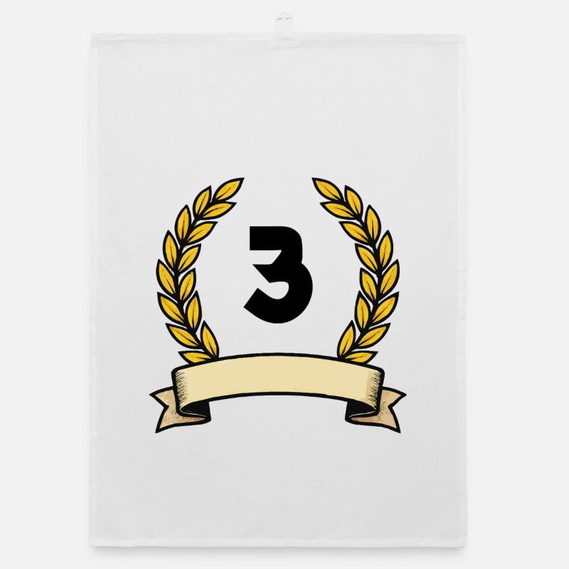 Couronne de laurier dorée numéro 3 Torchon bio