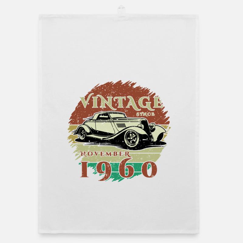 65th Birthday - Classics - Vintage since 11/1960 Organic dish towel