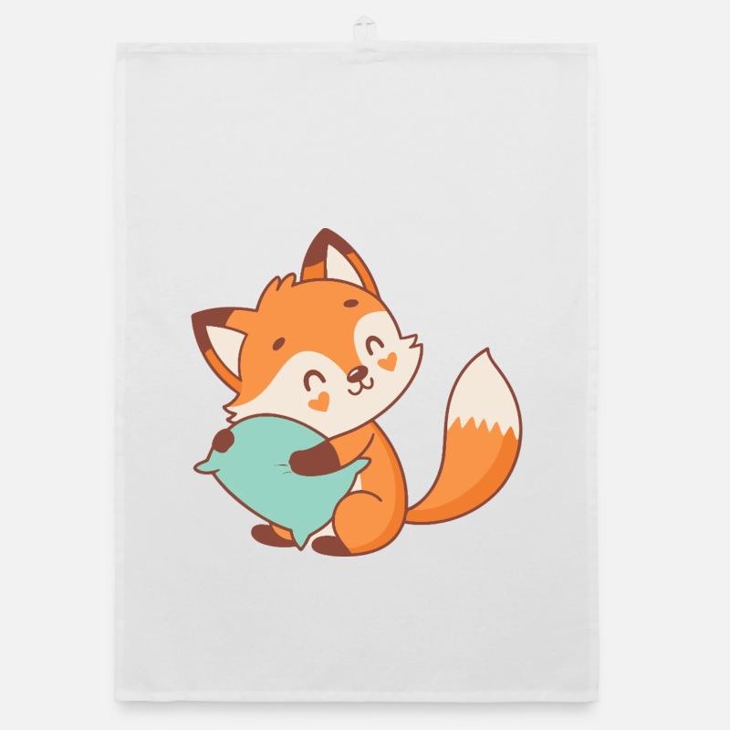 Pastel Cuddly Fox Organic dish towel