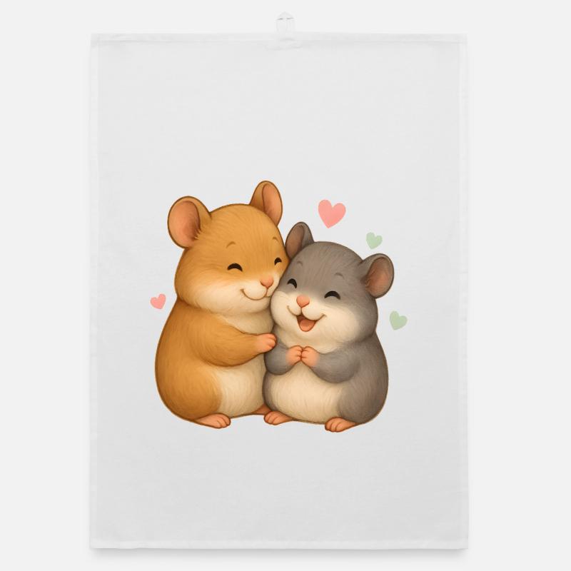 Amour de hamster mignon – Motif d’animal mignon Torchon bio