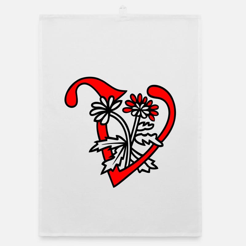 Buchstabe V Initiale Organic Geschirrtuch