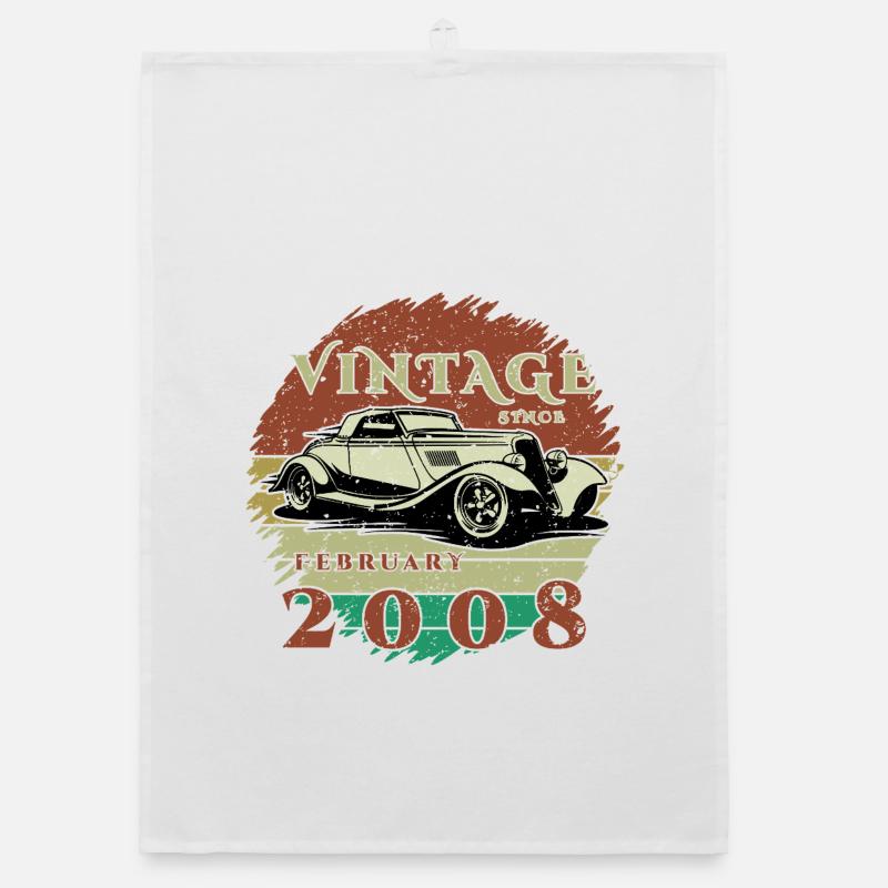 18th Birthday - Classics - Vintage since 02/2008 Organic dish towel