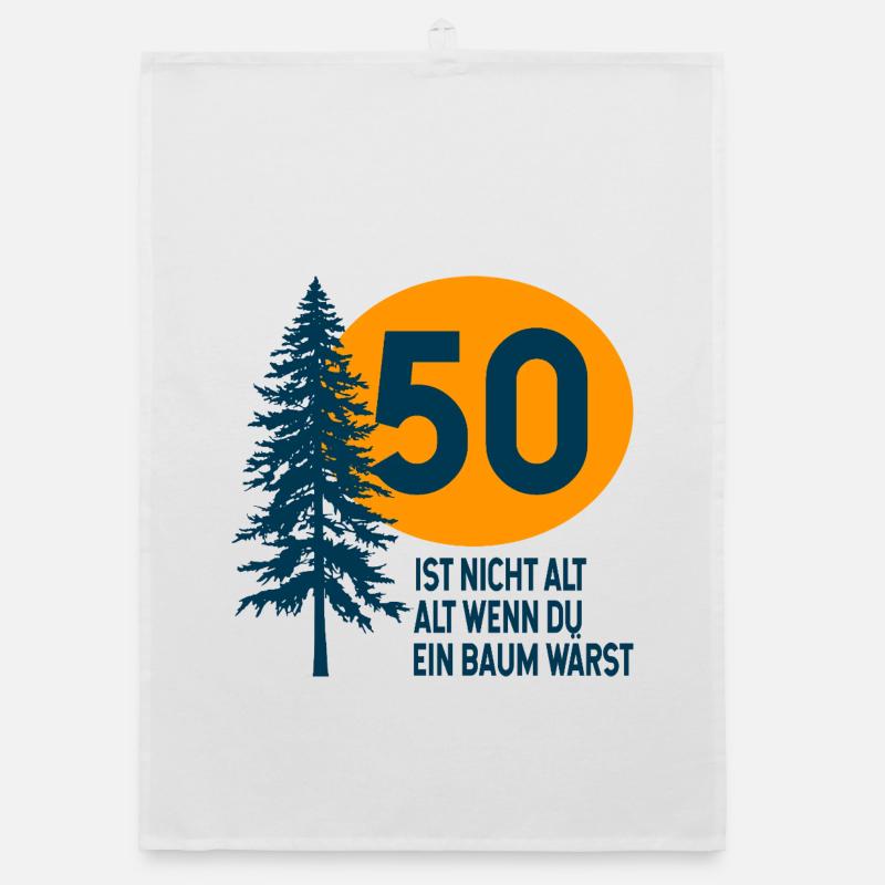 50. Geburtstag Geschenk Baum Organic Geschirrtuch