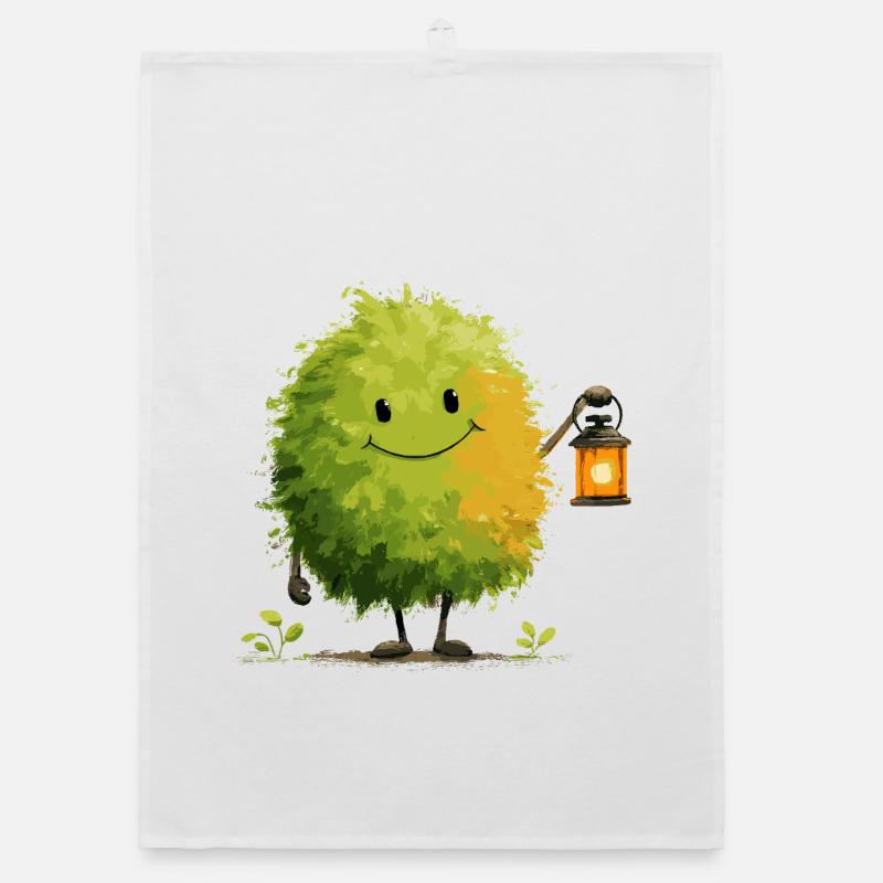 Buschfreund mit Laterne Organic Geschirrtuch