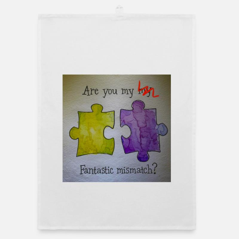 Fantastic mismatch puzzle pieces Organic dish towel