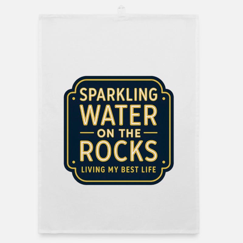 Sparkling water on rocks neon Organic dish towel