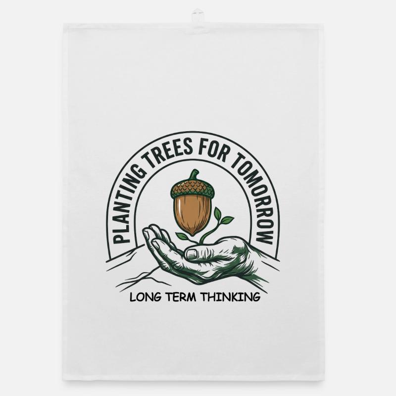 Tree Planting Long Term Organic Geschirrtuch