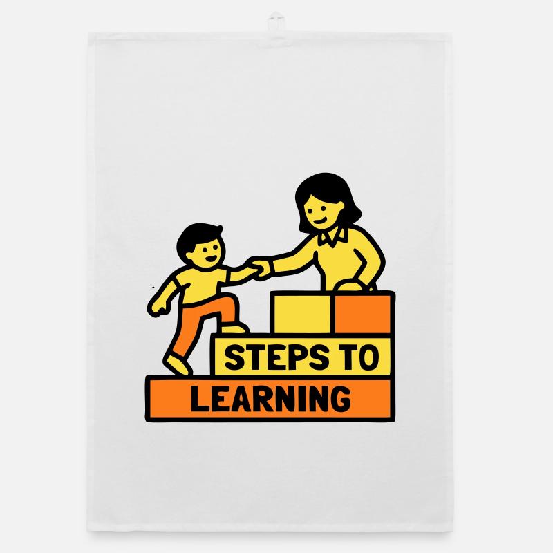 Steps to Learning School Logo Organic dish towel