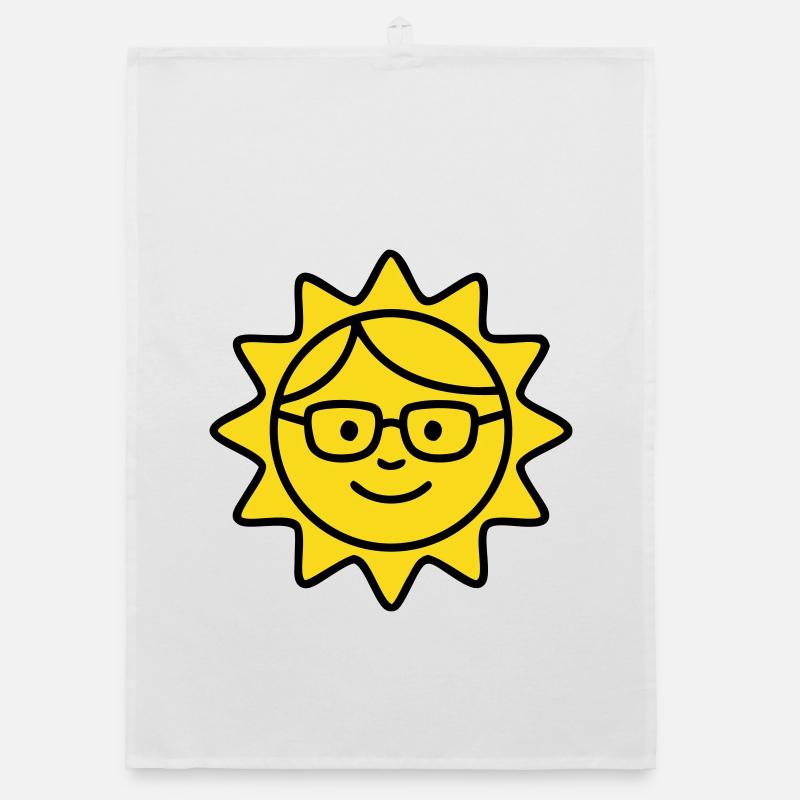 Laughing Sun Glasses Comic Organic dish towel