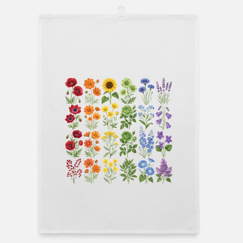 LGBTQ-Pride-Monat – Regenbogenblumen Organic Geschirrtuch