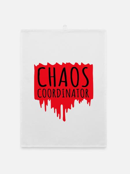 Coordinateur du Chaos Titre drôle Parents Teacher Logo - Torchon bio - blanc - Devant