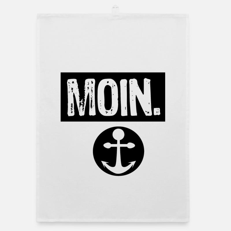 Jeu abstrait de couleurs en noir et blanc Torchon bio