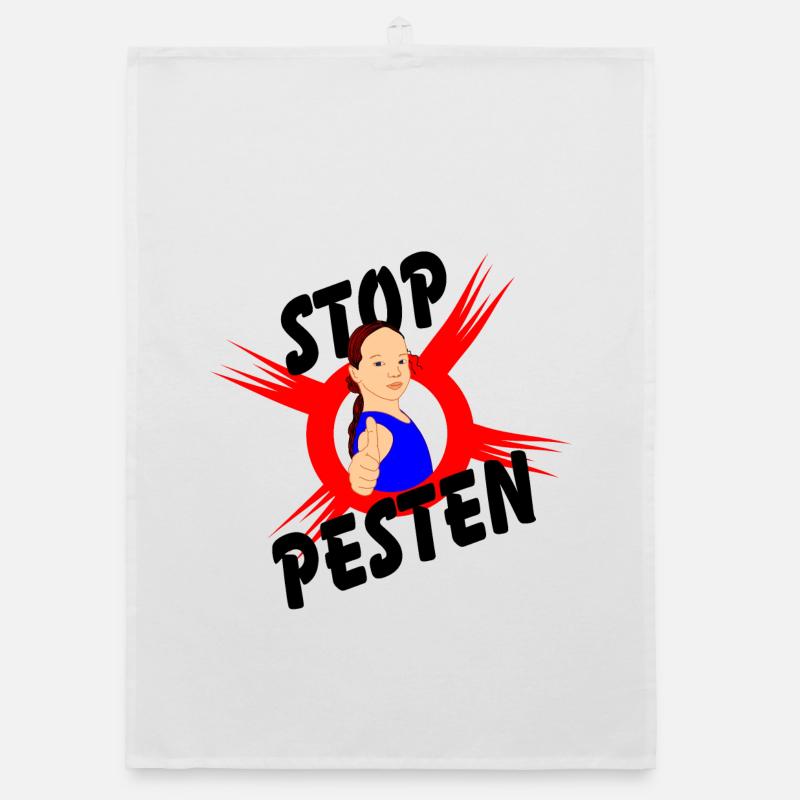 Stoppen Sie Mobbing Logo-Text STOP MOBBING' Organic Geschirrtuch