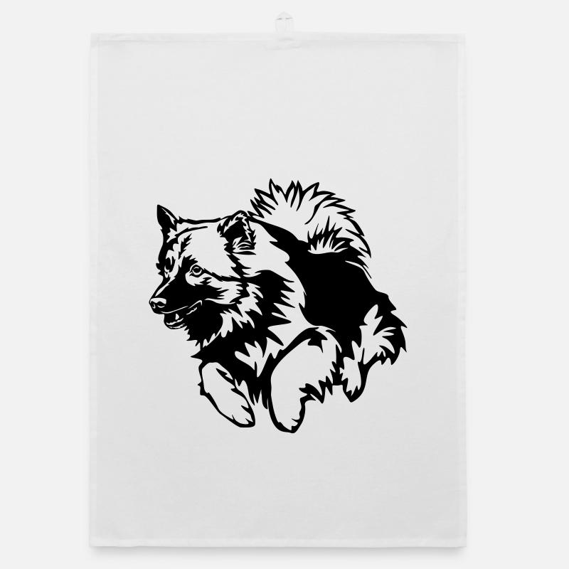 Wolfsspitz - Organic Geschirrtuch - Weiß