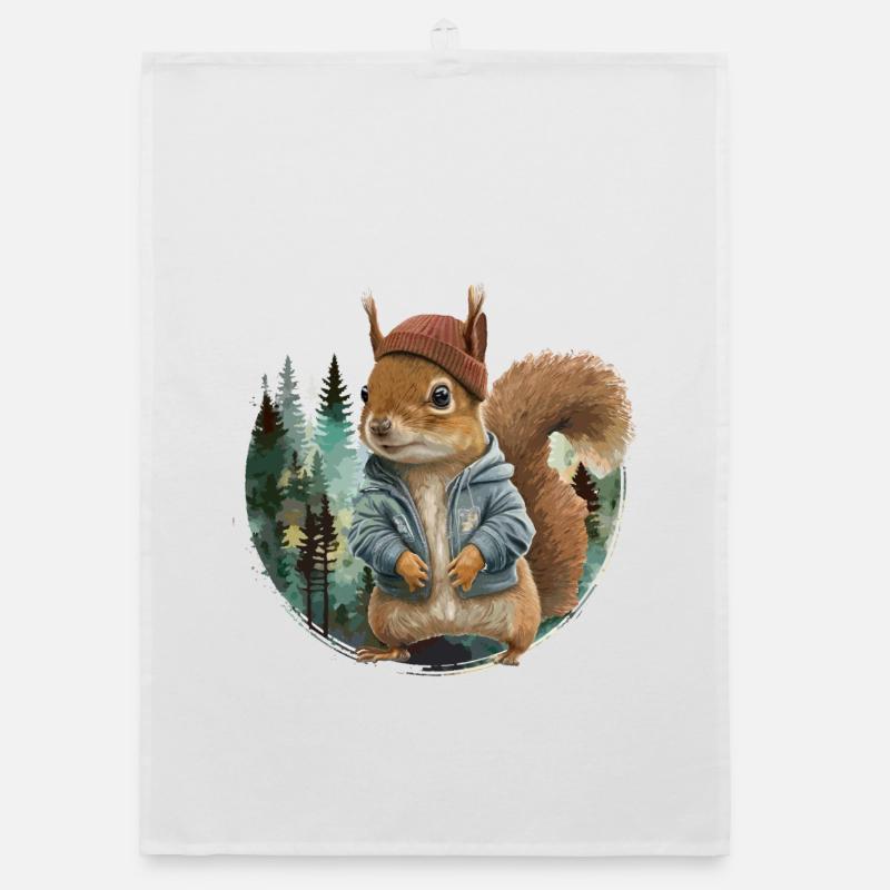 Cute Squirrel Organic dish towel