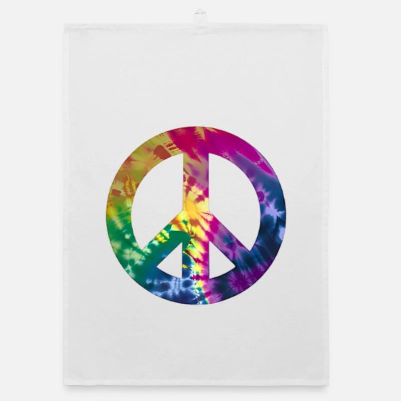 Groovy Tie Dye Peace Zeichen Organic Geschirrtuch
