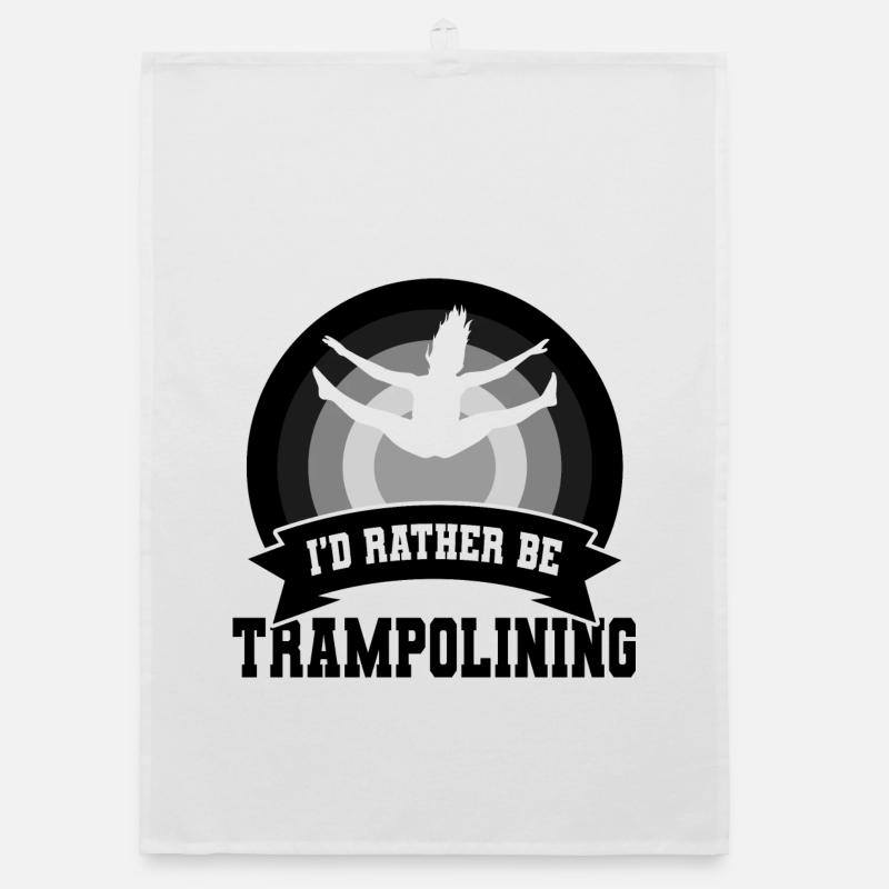 I'd Rather Be Trampolining Organic dish towel