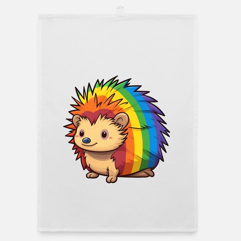 Conception de hérisson aux couleurs du drapeau arc-en-ciel | Orgueil Torchon bio