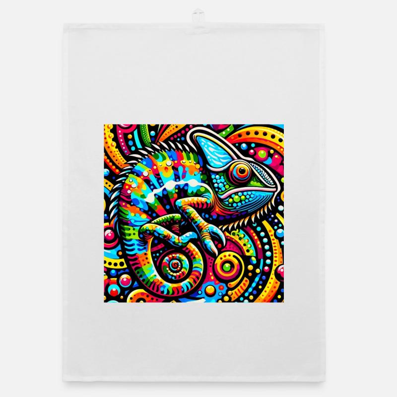 Caméléon Pop Art Torchon bio