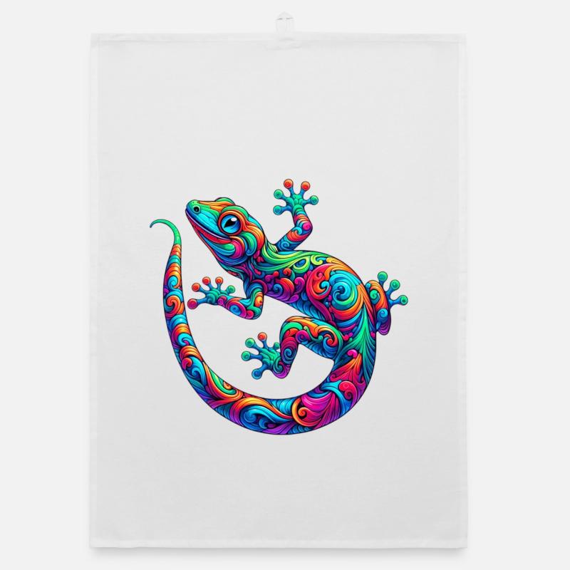 Gecko - Organic Geschirrtuch - Weiß