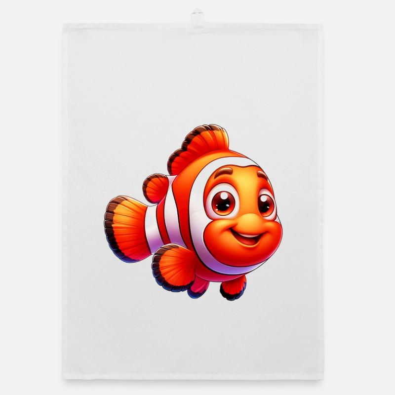 Clownfisch - Organic Geschirrtuch - Weiß