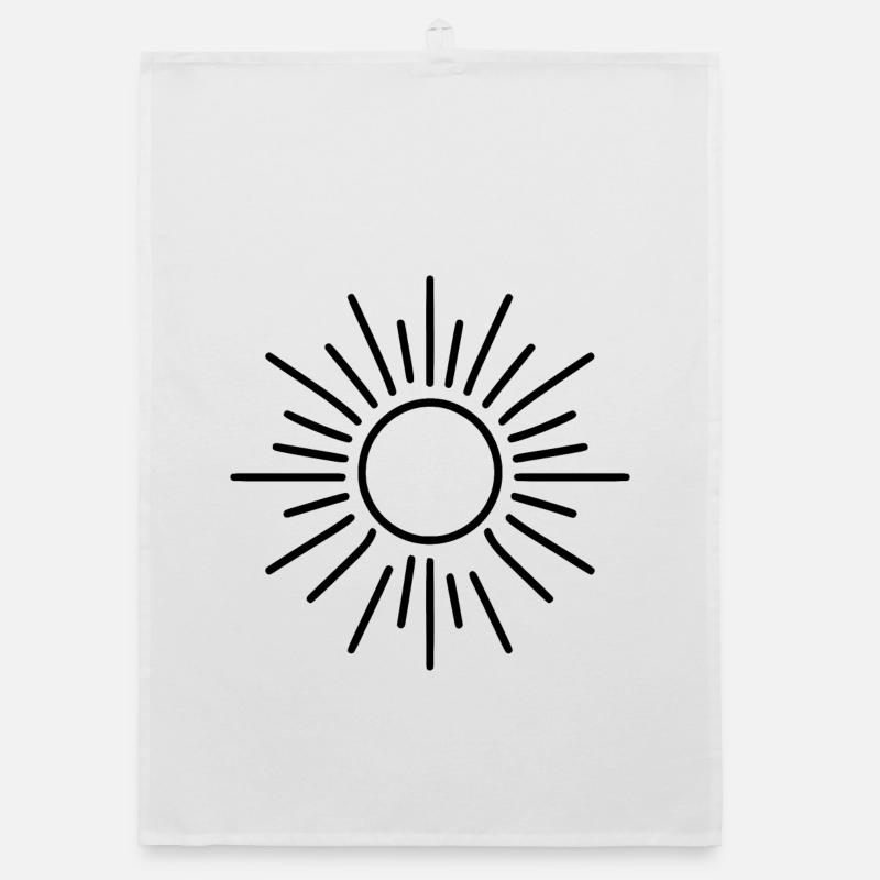 stylized sun Organic dish towel